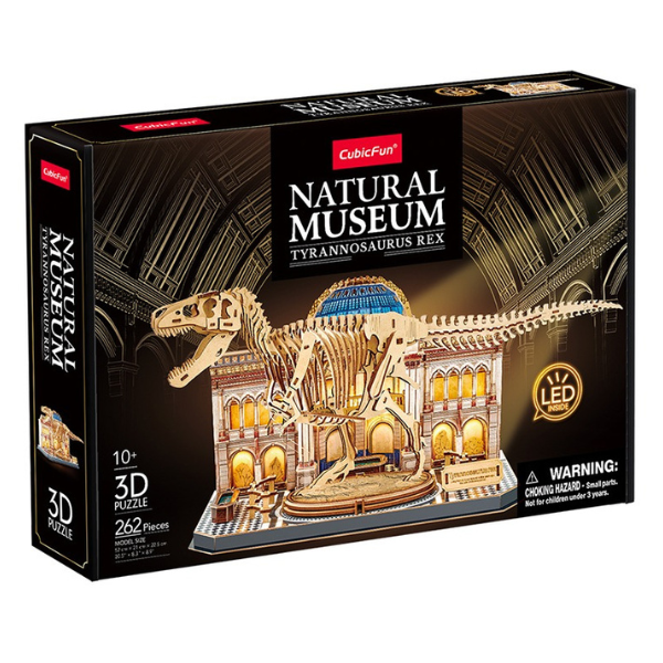 3D Puzzle „Muzeul de Științe Naturale – Tyrannosaurus Rex” cu iluminare LED, 262 elem. 3D Puzzle „Muzeul de Științe Naturale – Tyrannosaurus Rex” cu iluminare LED, 262 elem.