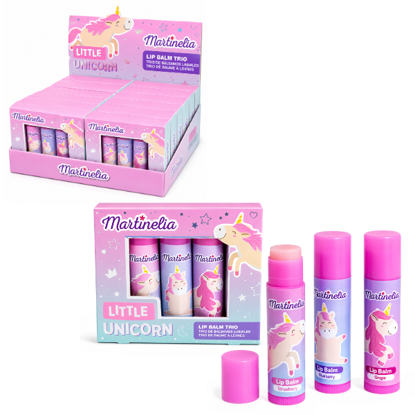 Martinelia Set de balsamuri pentru buze „Micul Unicorn” (3 buc.) Martinelia Set de balsamuri pentru buze „Micul Unicorn” (3 buc.)