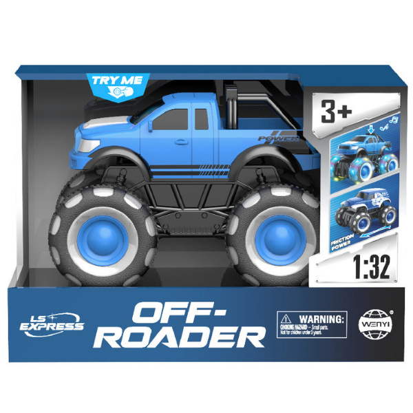 1:32 Monster Truck cu inerție (lumină/sunet), albastru 1:32 Monster Truck cu inerție (lumină/sunet), albastru
