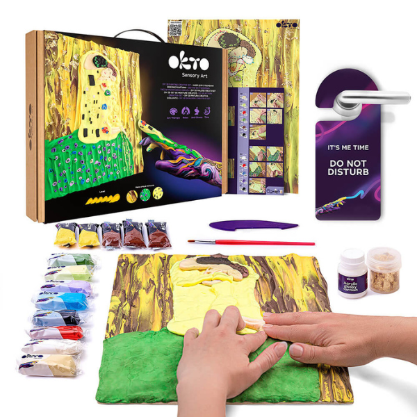 Tablou 3D cu plastilină aerată Air Clay 30×40 сm – Sărutul