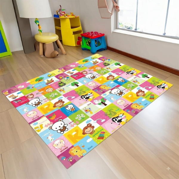 Covoras educativ cu 2 fete, impermeabil, cu animăluțe, 180 x 120 x 1 cm Covoras educativ cu 2 fete, impermeabil, cu animăluțe, 180 x 120 x 1 cm