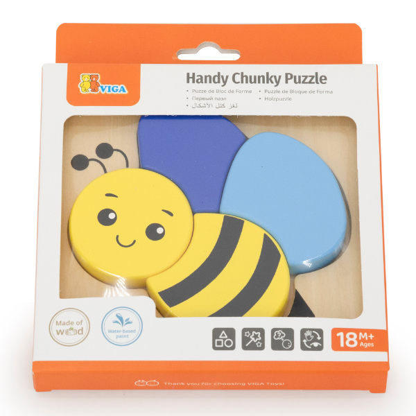 Puzzle din lemn cu piese încastrabile „Albinuță”, 4 piese Puzzle din lemn cu piese încastrabile „Albinuță”, 4 piese