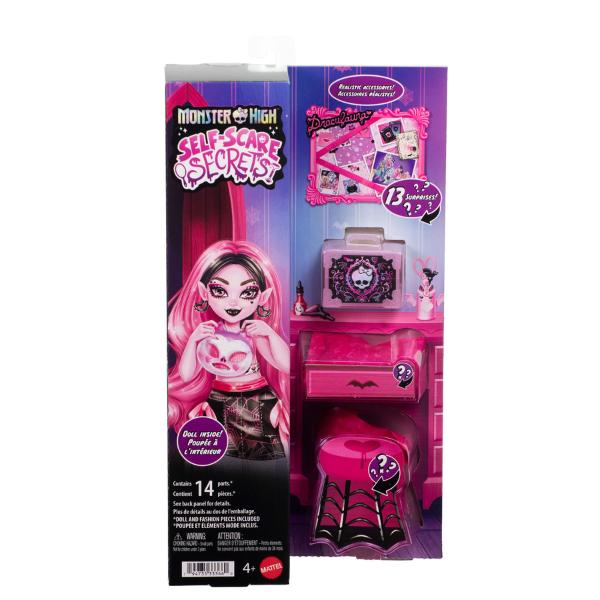 Set de joacă Monster High Self-Scare Secrets „Draculaura”, cu accesorii Set de joacă Monster High Self-Scare Secrets „Draculaura”, cu accesorii