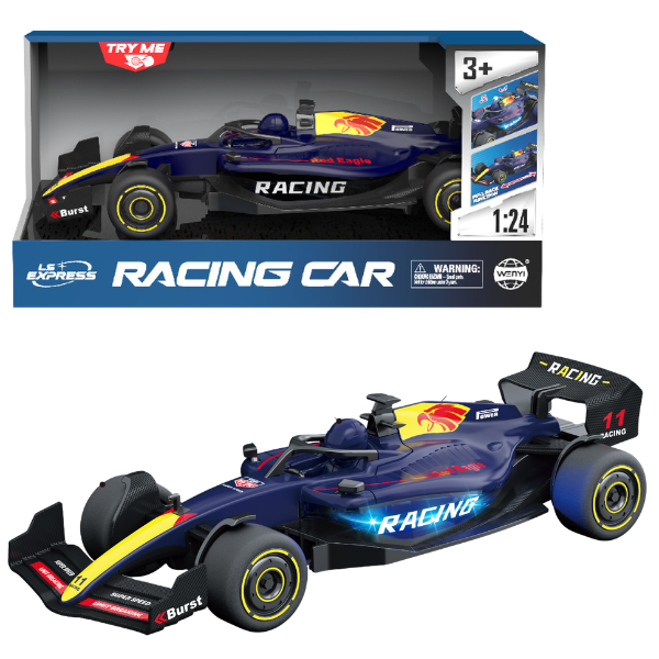 1:24 Mașină de curse F1 cu mecanism pull-back , (lumină/sunet), albastră 1:24 Mașină de curse F1 cu mecanism pull-back , (lumină/sunet), albastră
