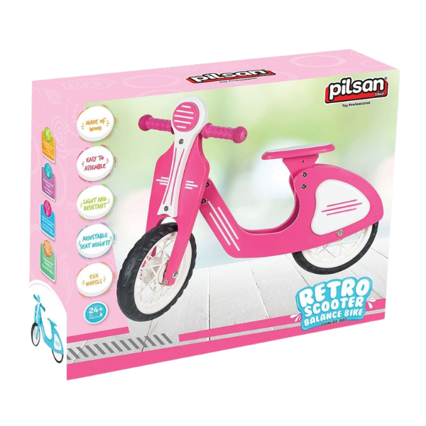 Retro-bicicletă fără pedale, cu roți EVA, roz Retro-bicicletă fără pedale, cu roți EVA, roz