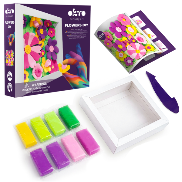 Tablou 3D pe numere din plastilină aerată Air Clay 15×15 cm – Grădină cu flori Tablou 3D pe numere din plastilină aerată Air Clay 15×15 cm – Grădină cu flori