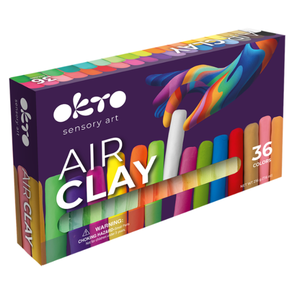Set creativ cu plastilină aerată Air Clay OKTO, 36 buc × 6 g Set creativ cu plastilină aerată Air Clay OKTO, 36 buc × 6 g