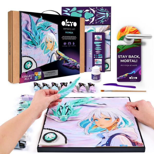 Tablou 3D cu plastilină aerată Air Clay 29×29 сm Manga – Aer
