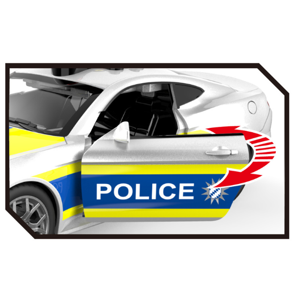 1:18 Mașină de poliție „Germană”, cu inerție (lumină / sunet) 1:18 Mașină de poliție „Germană”, cu inerție (lumină / sunet)