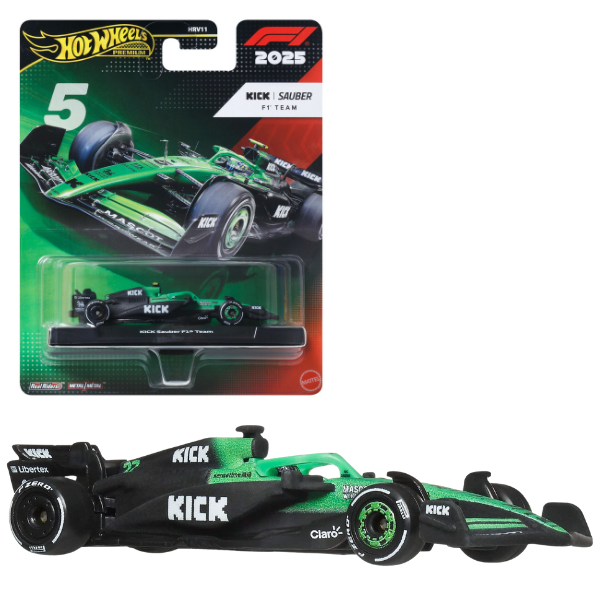 Mașinuță colecționabilă Hot Wheels „Formula 1 Premium” Echipa Kick Sauber Nr.5, 1:64 Mașinuță colecționabilă Hot Wheels „Formula 1 Premium” Echipa Kick Sauber Nr.5, 1:64