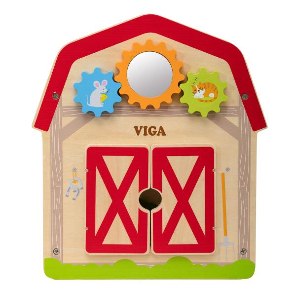 Cub educativ din lemn „Ferma”, 7 în 1 Cub educativ din lemn „Ferma”, 7 în 1