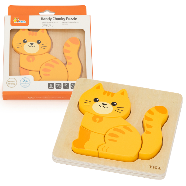 Mini-puzzle din lemn „Pisicuță” Mini-puzzle din lemn „Pisicuță”