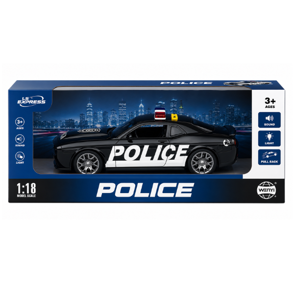 Mașină de poliție 1:18 (lumină / sunet) Mașină de poliție 1:18 (lumină / sunet)