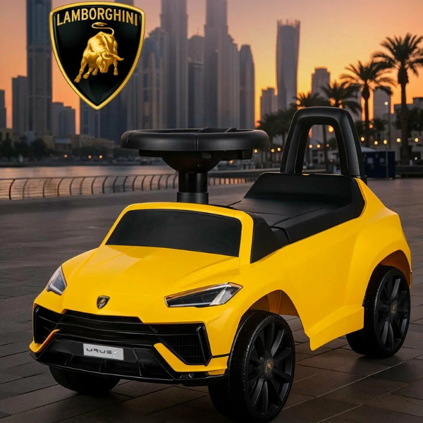 Tolocar „Lamborghini Urus S” pentru copii, cu volan muzical, Galbenă Tolocar „Lamborghini Urus S” pentru copii, cu volan muzical, Galbenă