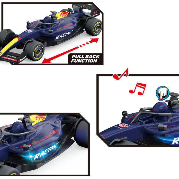 1:24 Mașină de curse F1 cu mecanism pull-back , (lumină/sunet), albastră 1:24 Mașină de curse F1 cu mecanism pull-back , (lumină/sunet), albastră