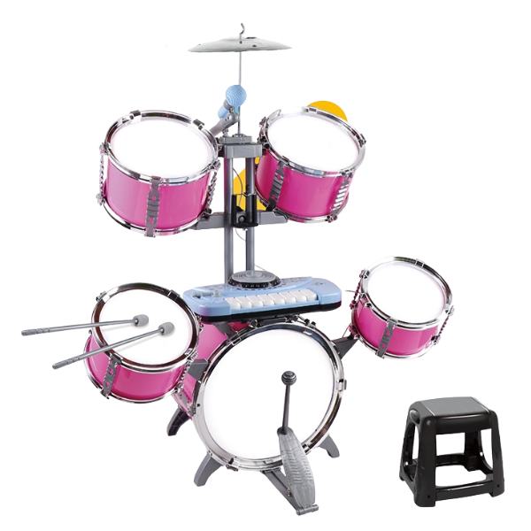 #01 #02 Set de tobe pentru copii Jazz Drums cu sintetizator și scăunel, 80 cm #01 #02 Set de tobe pentru copii Jazz Drums cu sintetizator și scăunel, 80 cm