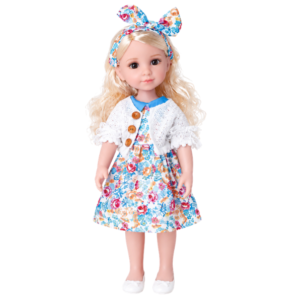 #01 Păpușă „Jelena” în rochie cu imprimeu floral, 38 cm #01 Păpușă „Jelena” în rochie cu imprimeu floral, 38 cm
