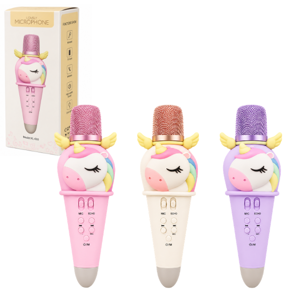 #01 Microfon karaoke pentru copii „Unicorn”, 21 cm, 3 culori #01 Microfon karaoke pentru copii „Unicorn”, 21 cm, 3 culori