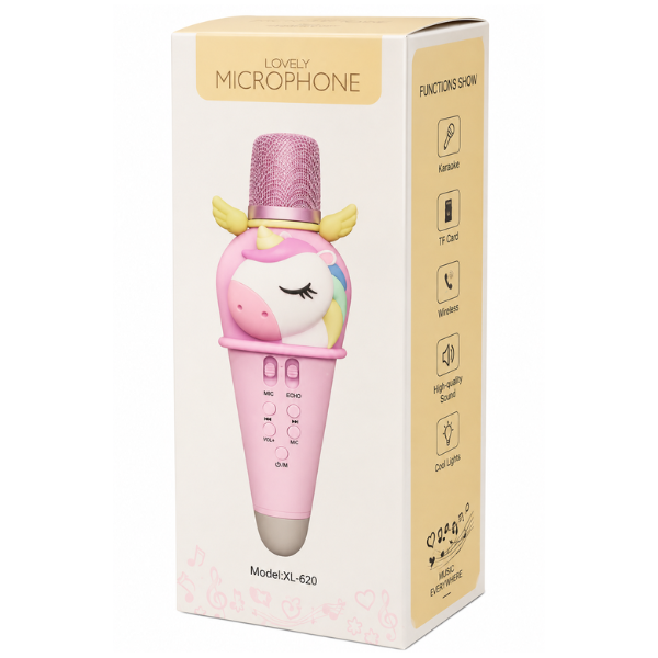 #01 Microfon karaoke pentru copii „Unicorn”, 21 cm, 3 culori #01 Microfon karaoke pentru copii „Unicorn”, 21 cm, 3 culori