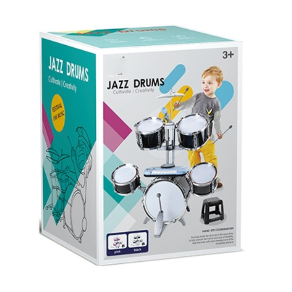 #01 #02 Set de tobe pentru copii Jazz Drums cu sintetizator și scăunel, 80 cm #01 #02 Set de tobe pentru copii Jazz Drums cu sintetizator și scăunel, 80 cm