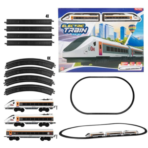 Set cale ferată „High Speed” cu tren electric, 15 piese