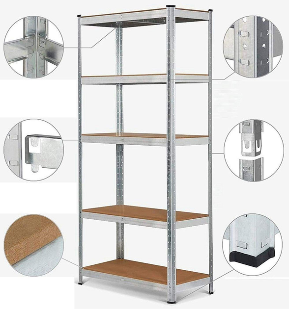 Raft metalic de depozitare Nex Budget 2200x1100x400 mm, 5 rafturi MDF, galvanizat Raft metalic de depozitare Nex Budget 2200x1100x400 mm, 5 rafturi MDF, galvanizat
