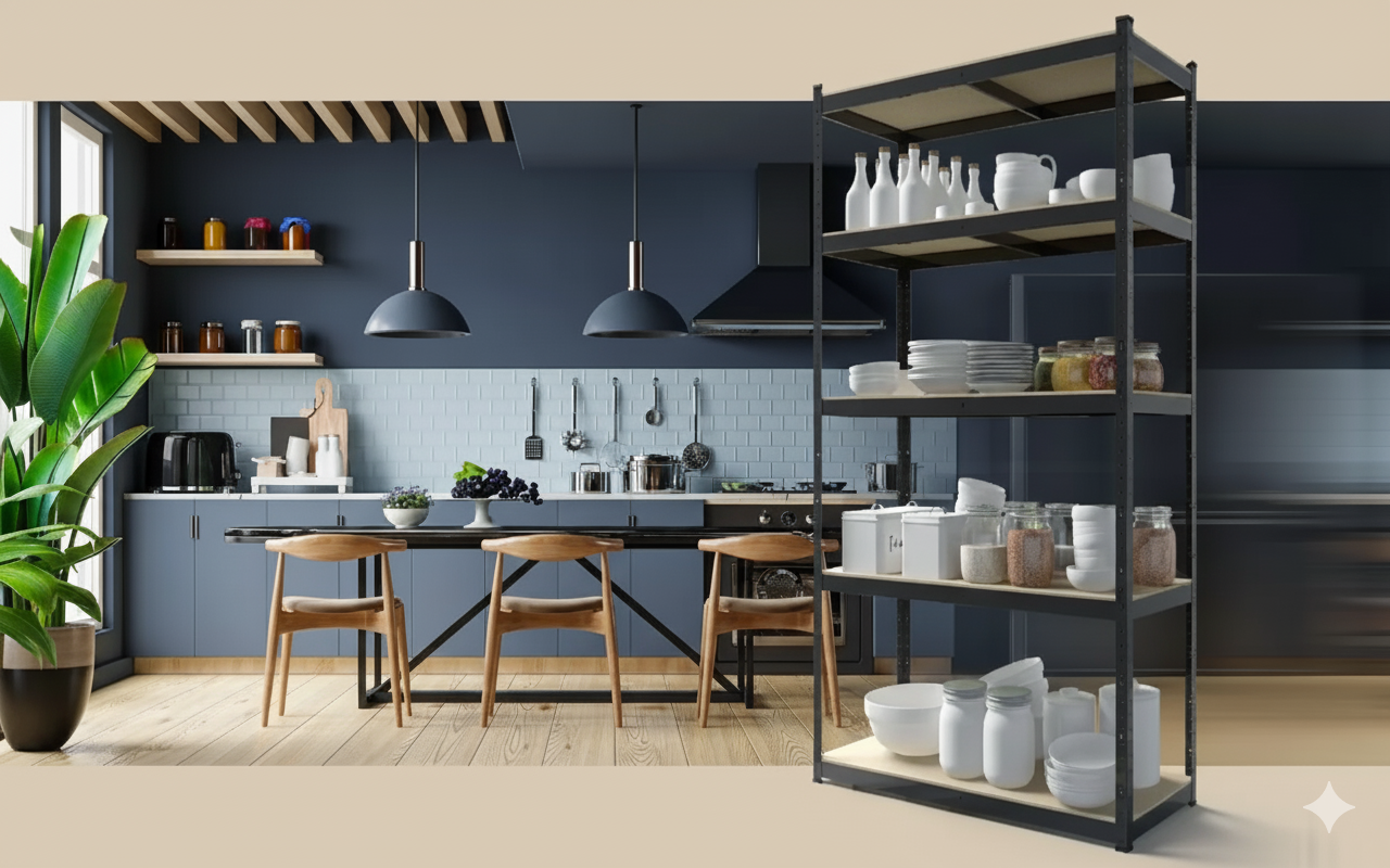 Raft metalic de depozitare Nex Standard 1800x900x400mm, 5 rafturi, MDF, antracit Raft metalic de depozitare Nex Standard 1800x900x400mm, 5 rafturi, MDF, antracit