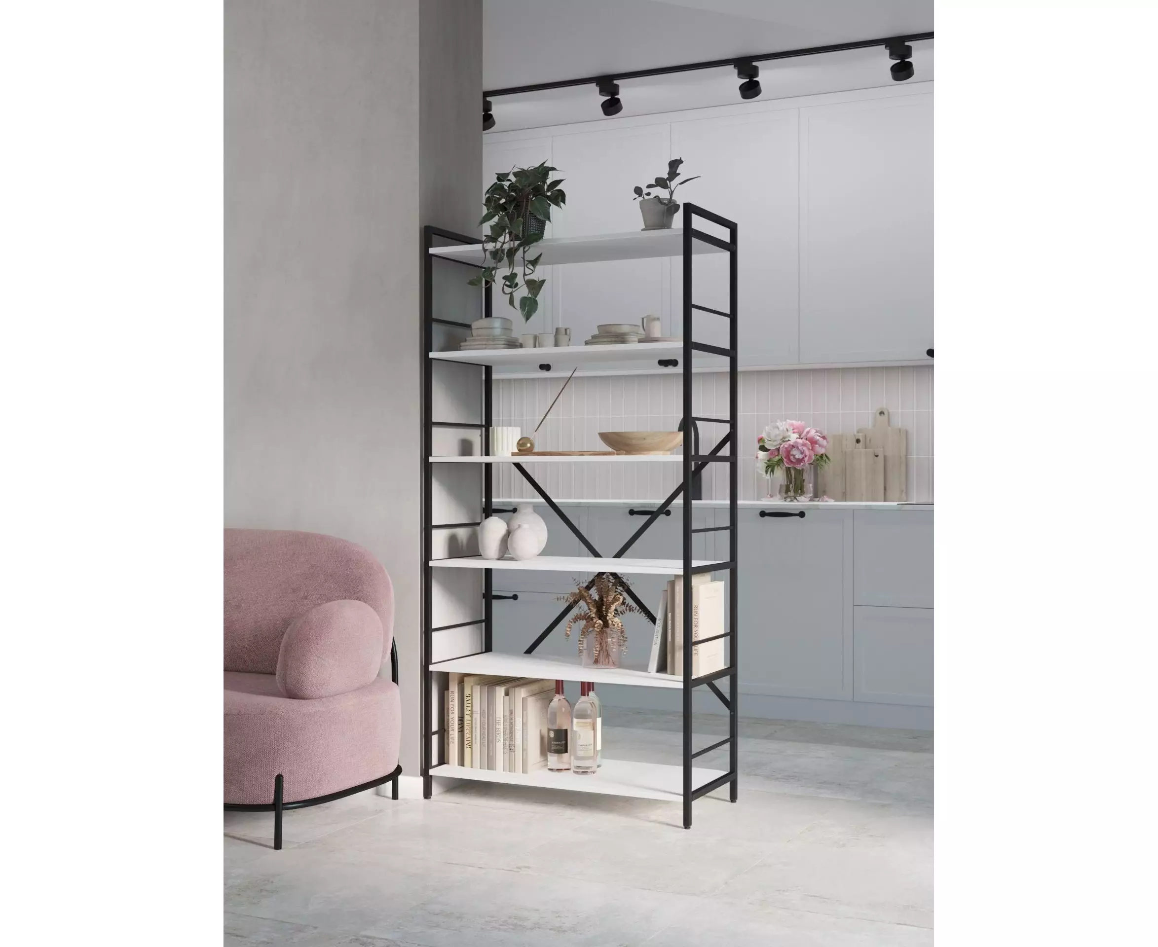 Raft metalic Nex Loft 1100x600x240 mm, 4 rafturi, PAL, Anthracite/ White snow Raft metalic Nex Loft 1100x600x240 mm, 4 rafturi, PAL, Anthracite/ White snow