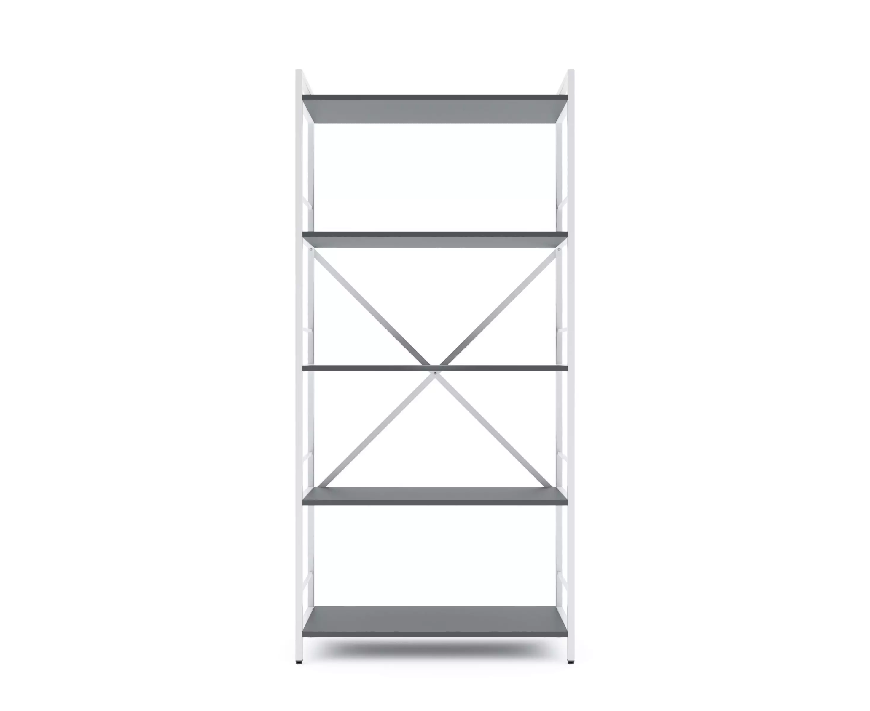 Стеллаж Nex Loft 1700x800x350 мм, 5 полок, ЛДСП, Белый / Антрацит