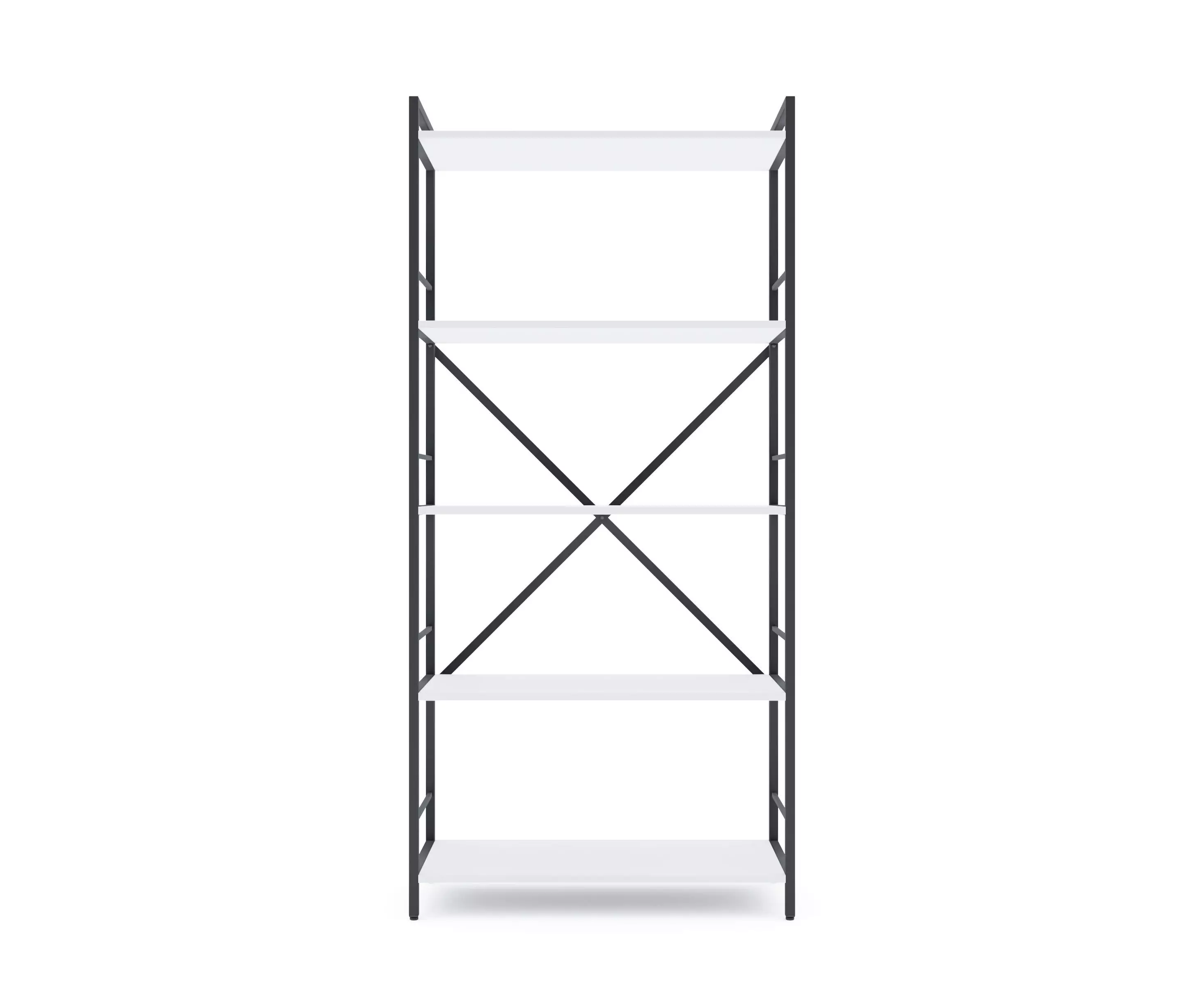Стеллаж Nex Loft 1700x800x350 мм, 5 полок, ЛДСП, Антрацит / Белоснежный