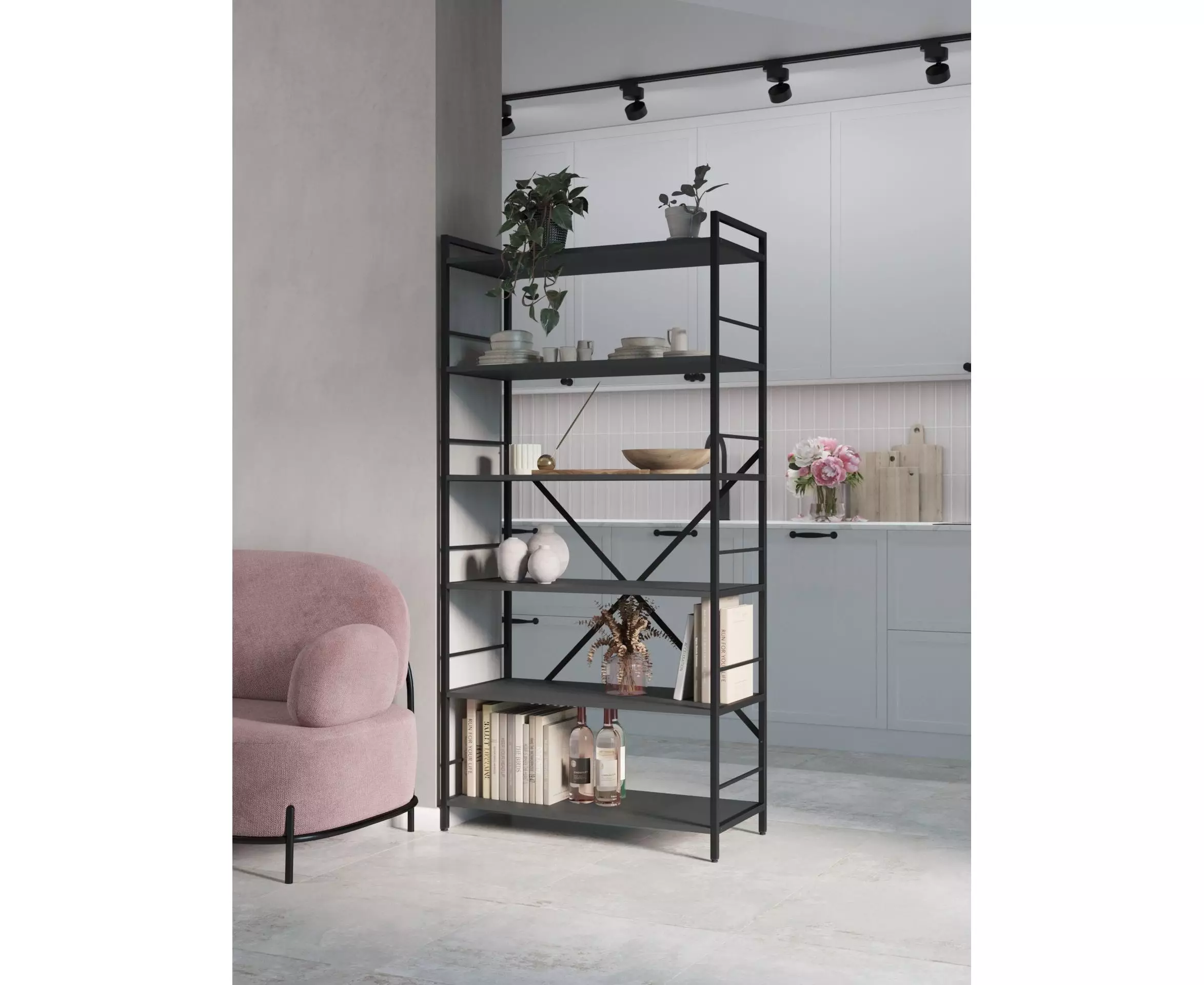 Raft metalic Nex Loft 1700x800x350 mm, 5 rafturi, PAL, Anthracite/ Anthracite Raft metalic Nex Loft 1700x800x350 mm, 5 rafturi, PAL, Anthracite/ Anthracite