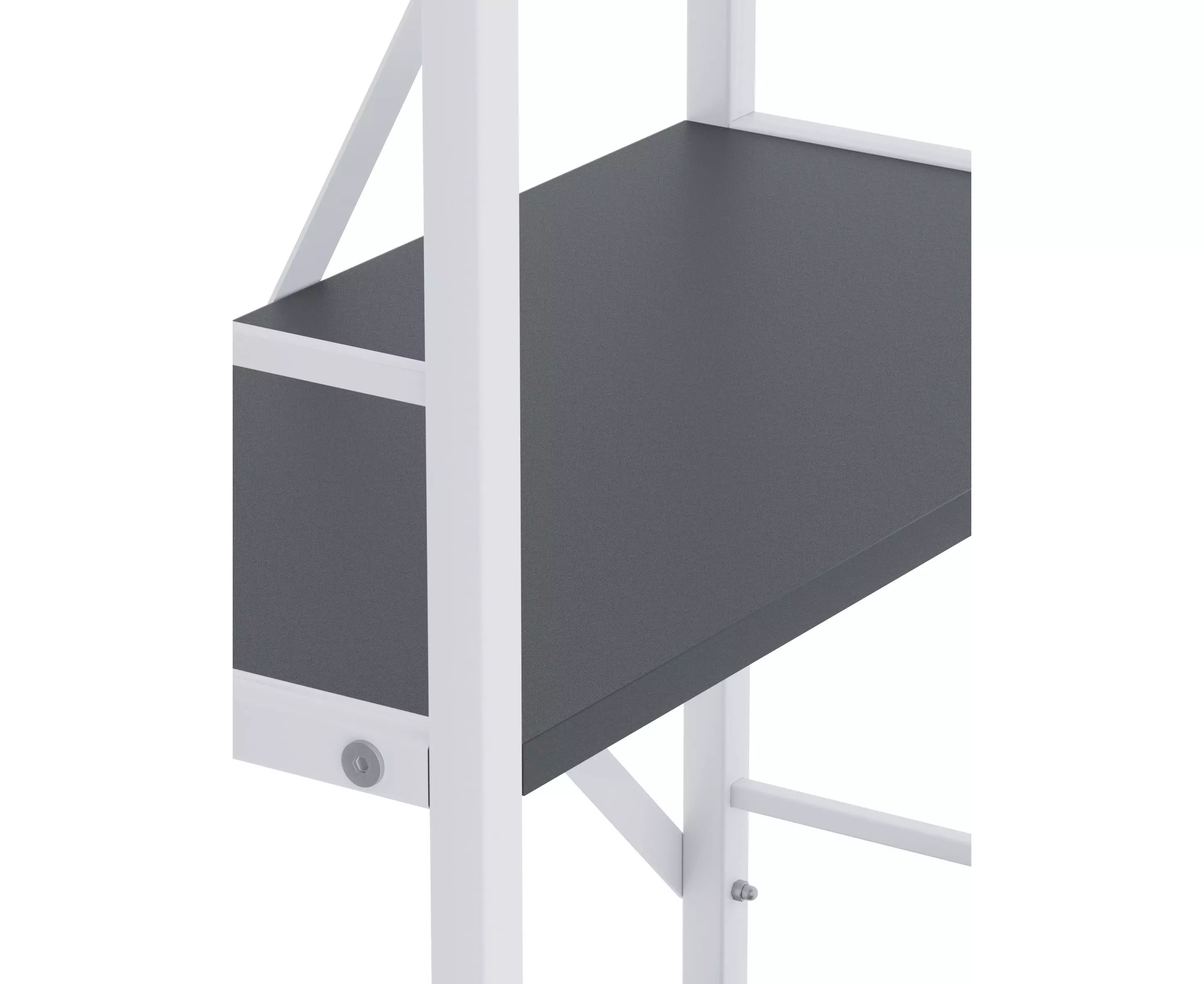 Стеллаж Nex Loft 1800x600x240 мм, 6 полок, ЛДСП, Белый / Антрацит Стеллаж Nex Loft 1800x600x240 мм, 6 полок, ЛДСП, Белый / Антрацит