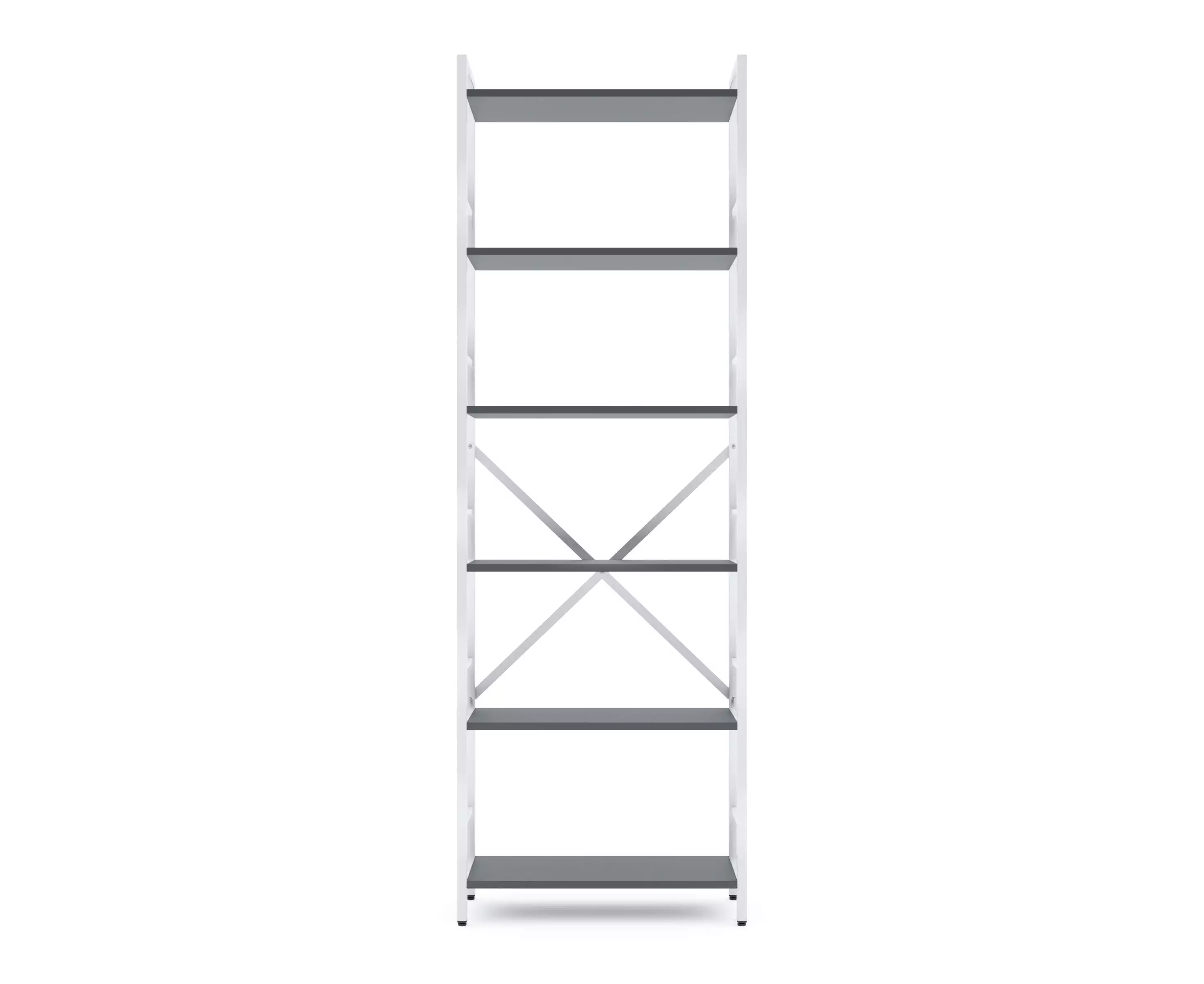 Стеллаж Nex Loft 1800x600x240 мм, 6 полок, ЛДСП, Белый / Антрацит