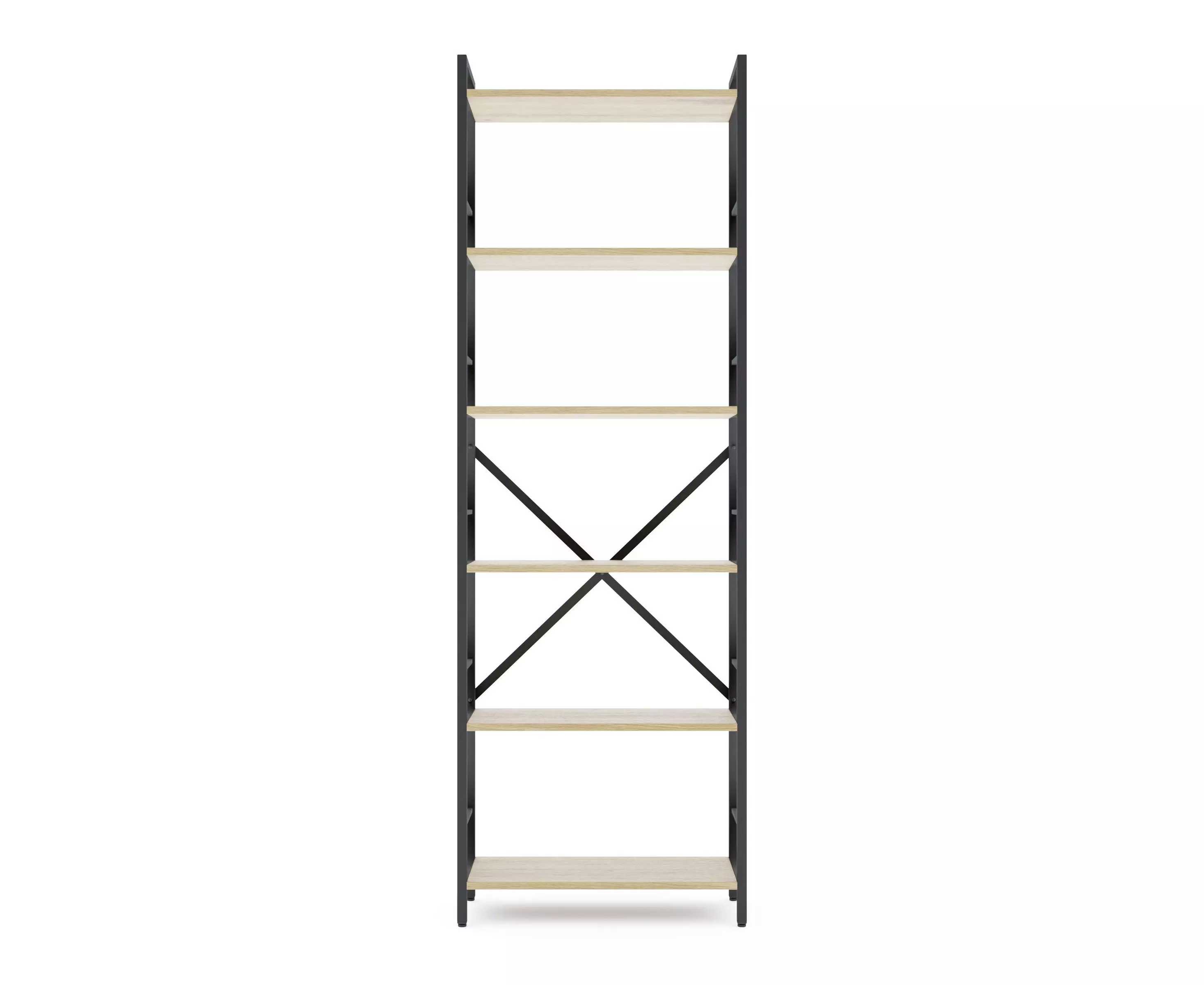 Стеллаж Nex Loft 1800x600x240 мм, 6 полок, ЛДСП, Антрацит / Дуб Артизан