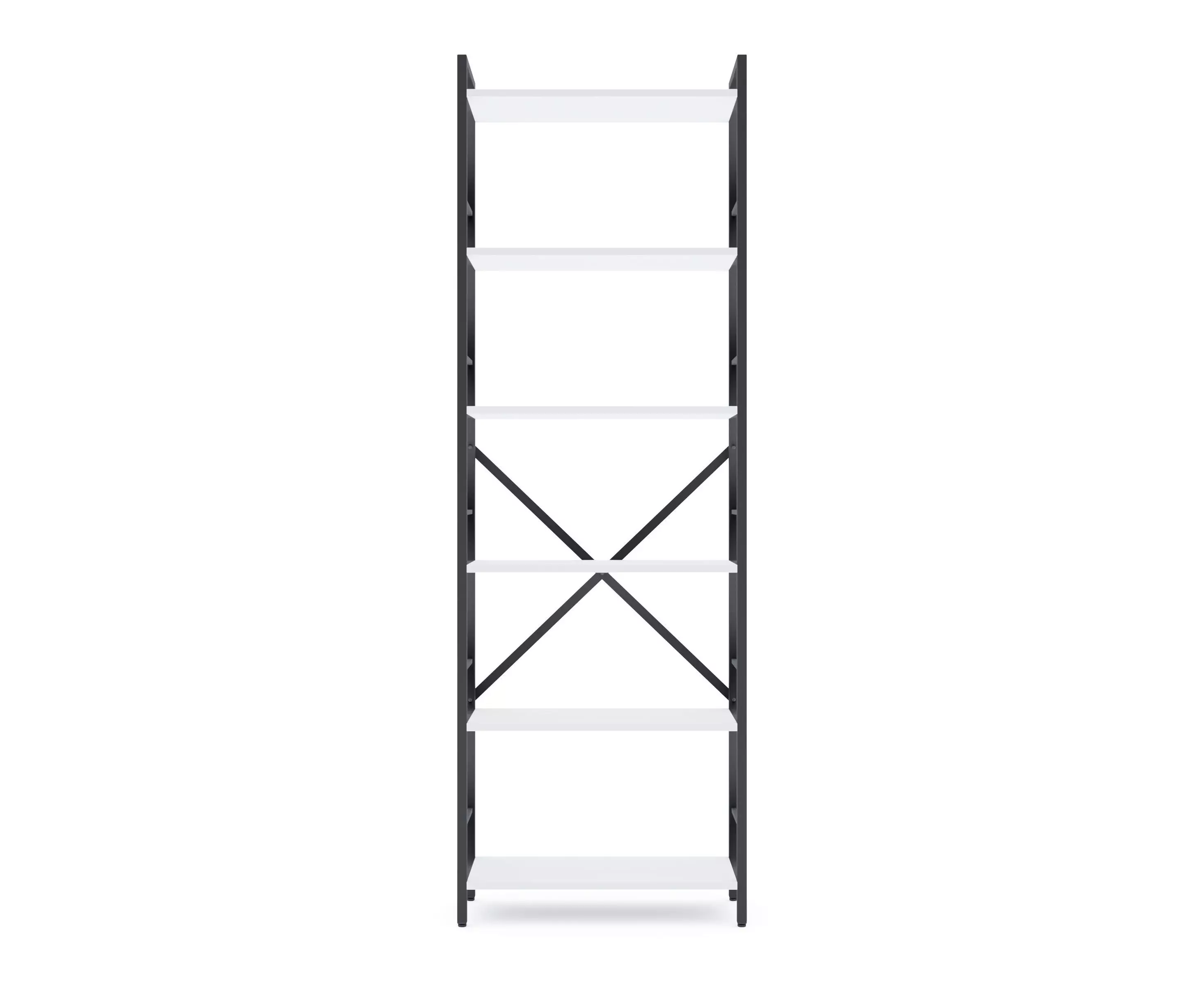 Стеллаж Nex Loft 1800x600x240 мм, 6 полок, ЛДСП, Антрацит / Белоснежный