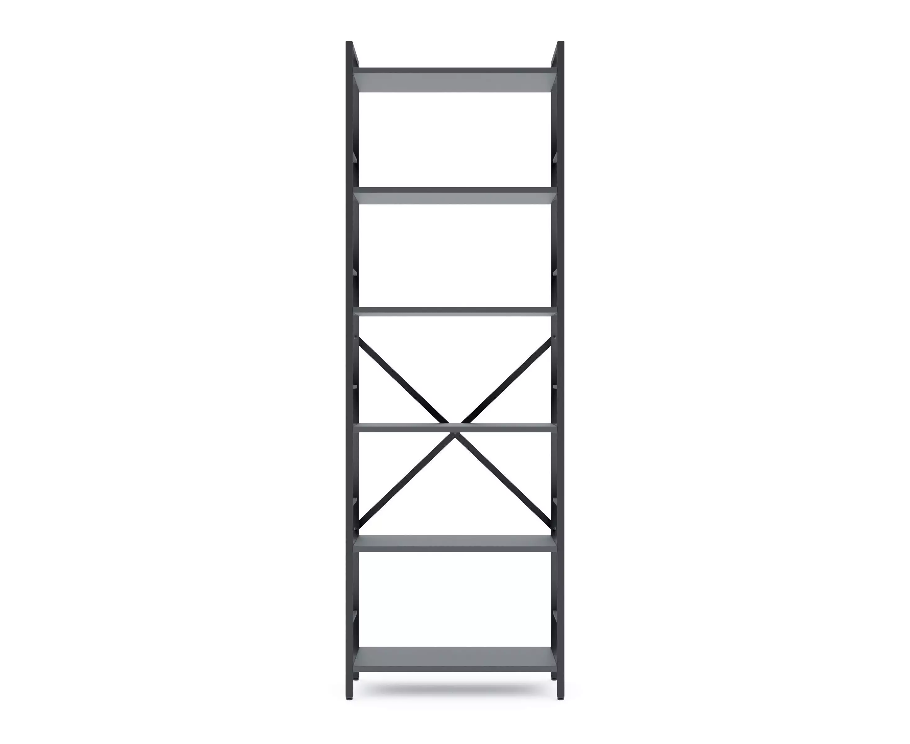 Стеллаж Nex Loft 1800x600x240 мм, 6 полок, ЛДСП, Антрацит / Антрацит