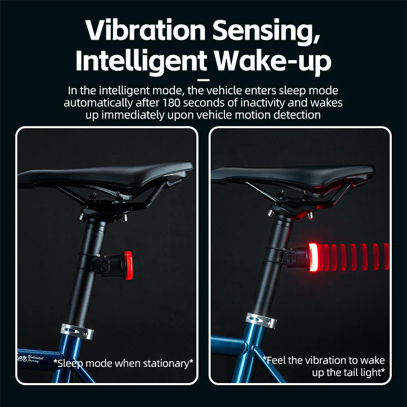 Lanterna spate pentru bicicleta ROCKBROS, cu senzor inteligent - 24520007001 Lanterna spate pentru bicicleta ROCKBROS, cu senzor inteligent - 24520007001