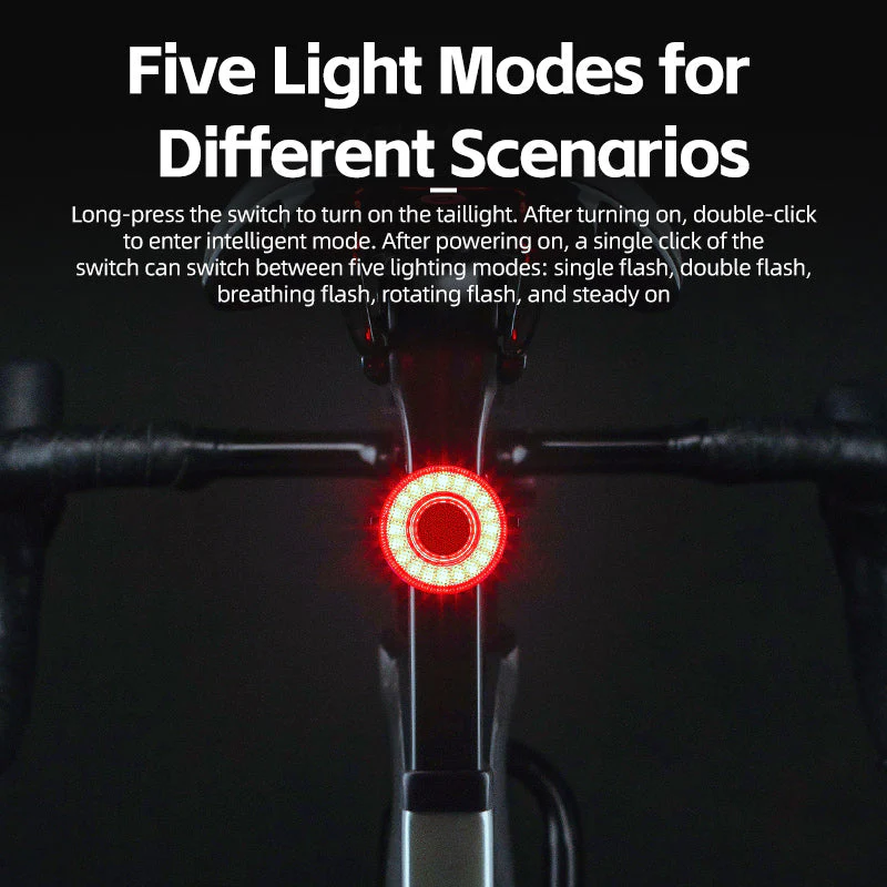 Lanterna spate pentru bicicleta ROCKBROS, cu senzor inteligent - 24520007001 Lanterna spate pentru bicicleta ROCKBROS, cu senzor inteligent - 24520007001