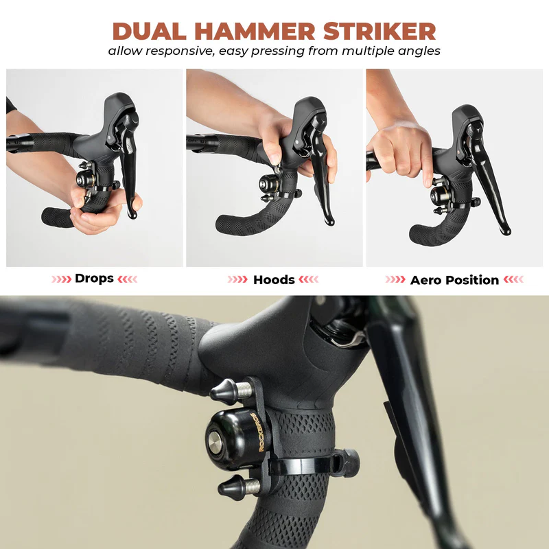 Sonerie pentru bicicleta ROCKBROS, Dual Hammer - 340013001 Sonerie pentru bicicleta ROCKBROS, Dual Hammer - 340013001