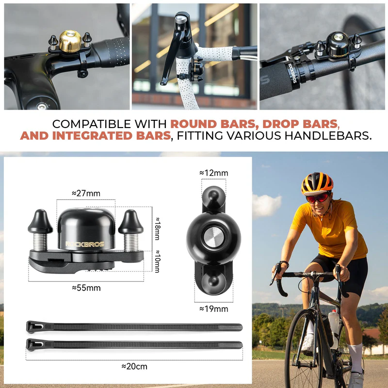 Sonerie pentru bicicleta ROCKBROS, Dual Hammer - 340013001 Sonerie pentru bicicleta ROCKBROS, Dual Hammer - 340013001