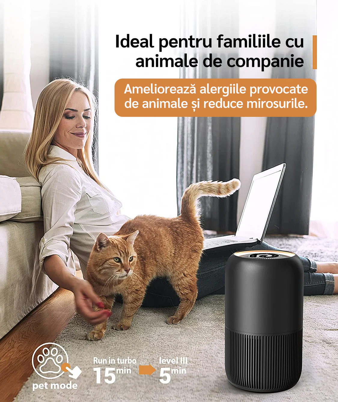 Purificator de aer Evoair, YuvoSpin, Lampa UV-C, Filtru 3in1, True Hepa, Carbon Activ,Negru Purificator de aer Evoair, YuvoSpin, Lampa UV-C, Filtru 3in1, True Hepa, Carbon Activ,Negru