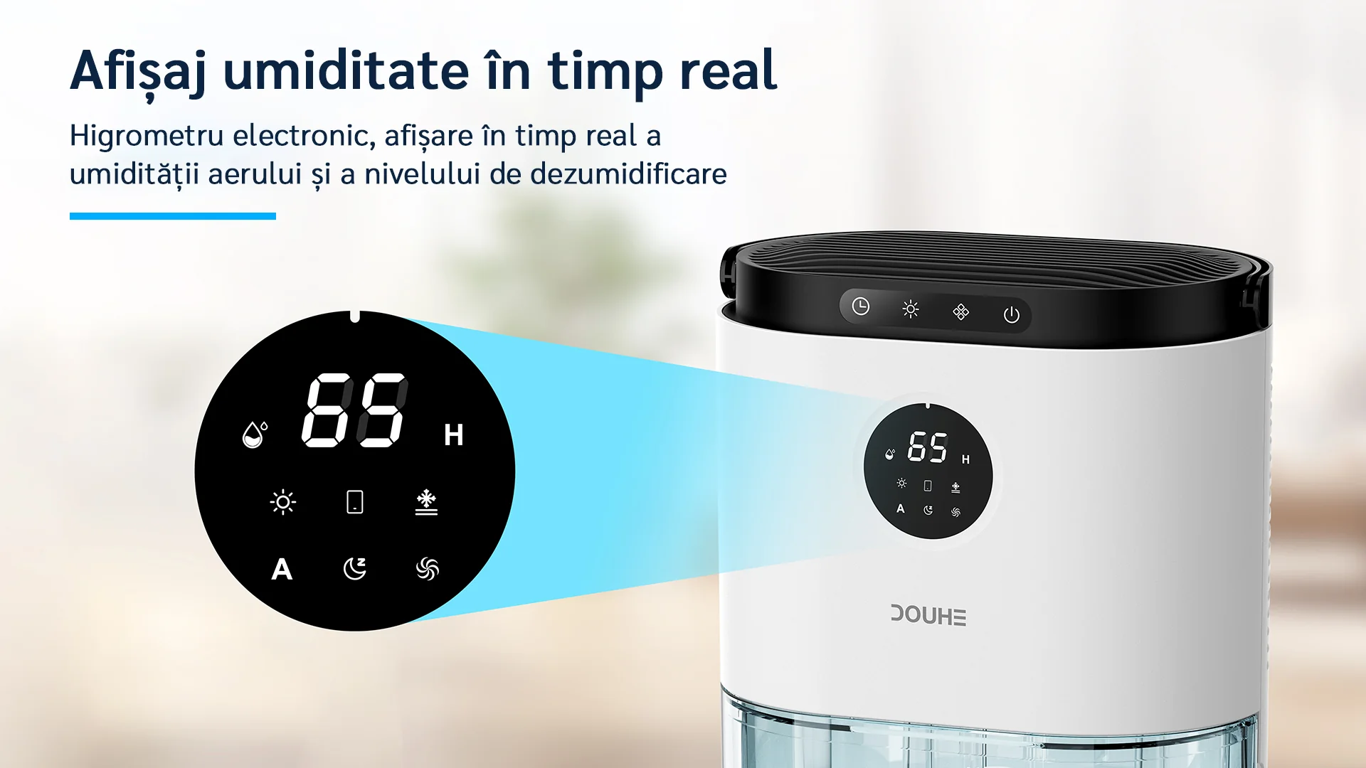 Dezumidificator aer Evoair HUMIX560, 560ml/24h, Silențios, Senzor de umiditate, 3 Moduri funcționare Dezumidificator aer Evoair HUMIX560, 560ml/24h, Silențios, Senzor de umiditate, 3 Moduri funcționare