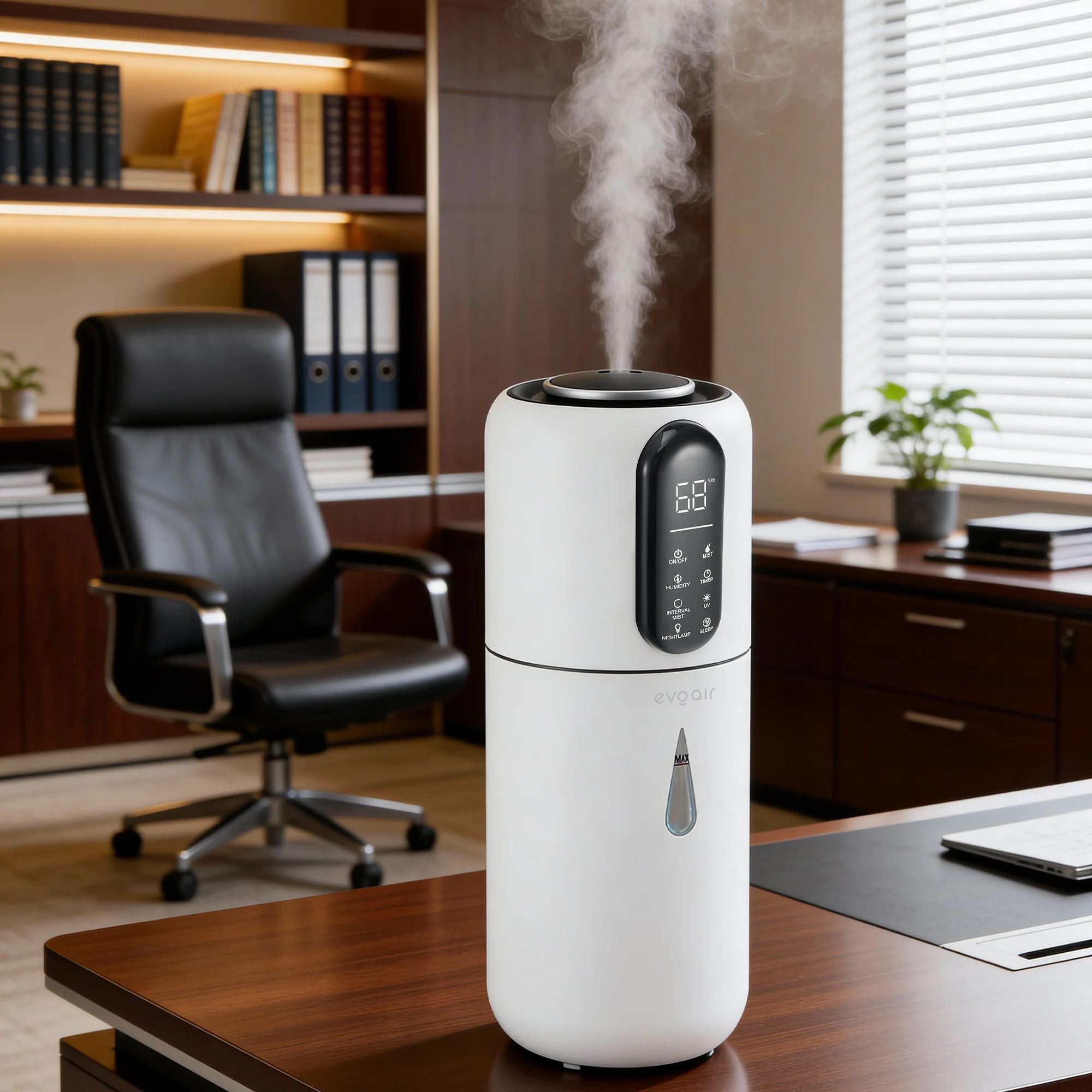 Umidificator Evoair STEAMIX 3800 Smart, Wifi, Rezervor 3.8L, Capacitate de umidificare 300ml/h Umidificator Evoair STEAMIX 3800 Smart, Wifi, Rezervor 3.8L, Capacitate de umidificare 300ml/h
