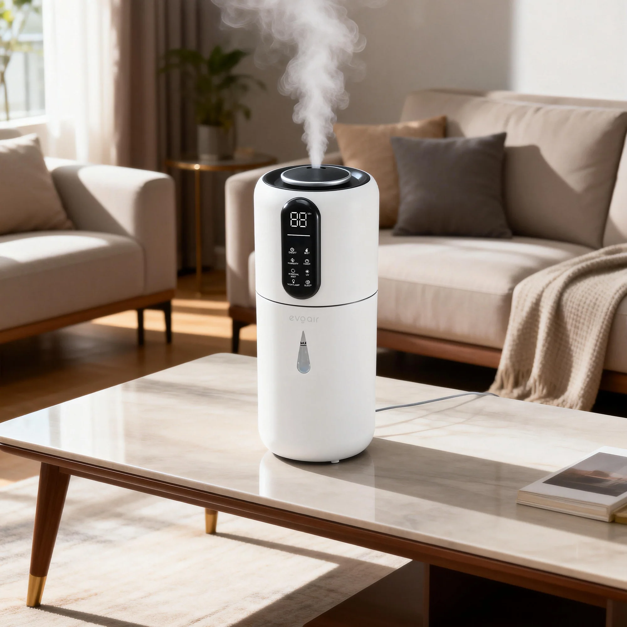 Umidificator Evoair STEAMIX 3800 Smart, Wifi, Rezervor 3.8L, Capacitate de umidificare 300ml/h Umidificator Evoair STEAMIX 3800 Smart, Wifi, Rezervor 3.8L, Capacitate de umidificare 300ml/h