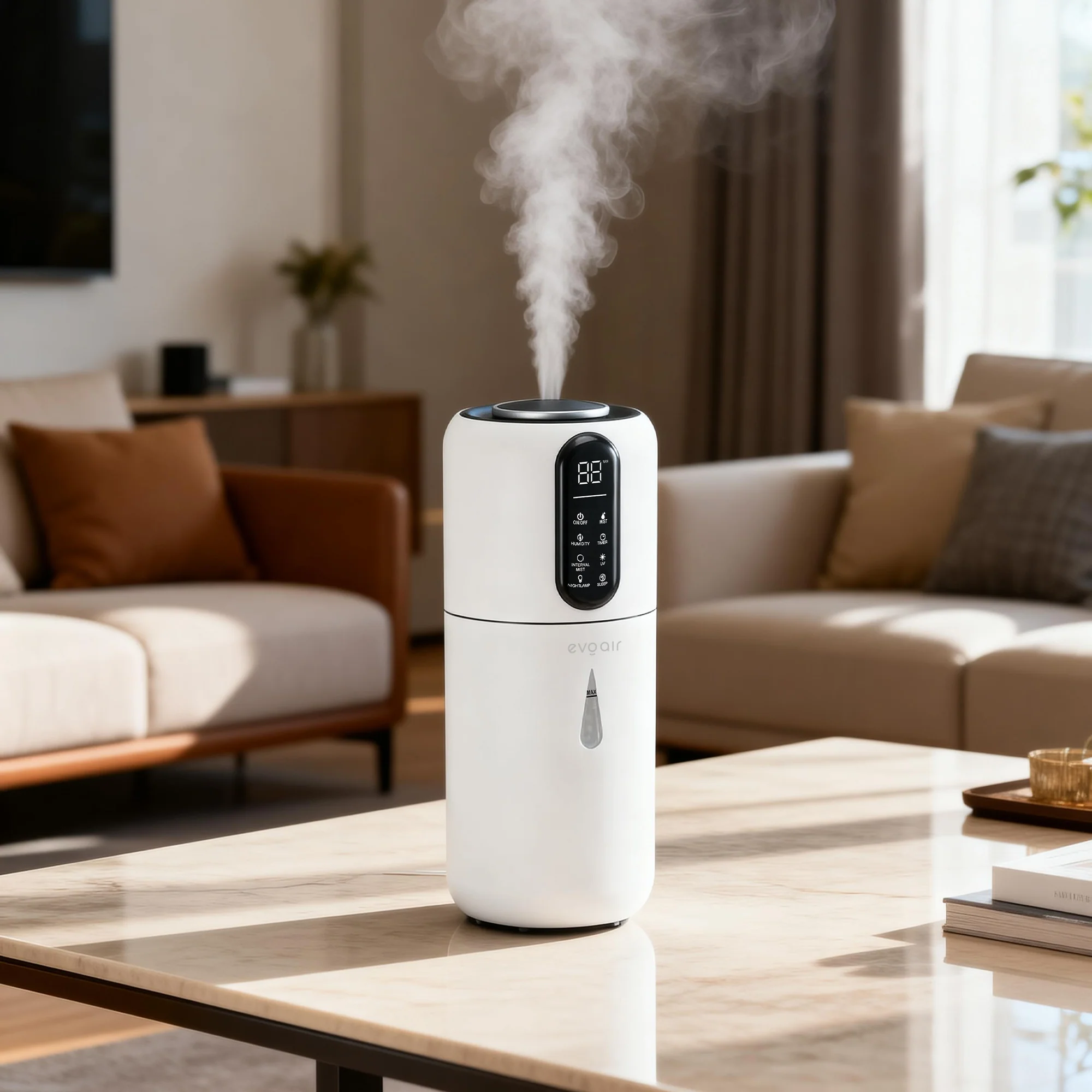 Umidificator Evoair STEAMIX 3800 Smart, Wifi, Rezervor 3.8L, Capacitate de umidificare 300ml/h Umidificator Evoair STEAMIX 3800 Smart, Wifi, Rezervor 3.8L, Capacitate de umidificare 300ml/h