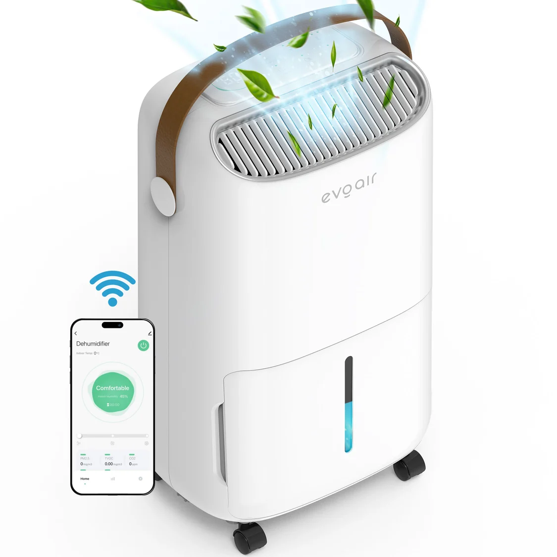 Dezumidificator Evoair NovaDry 16 Smart, 16l/24h, Senzor de Umiditate, Uscare Rufe, Maro