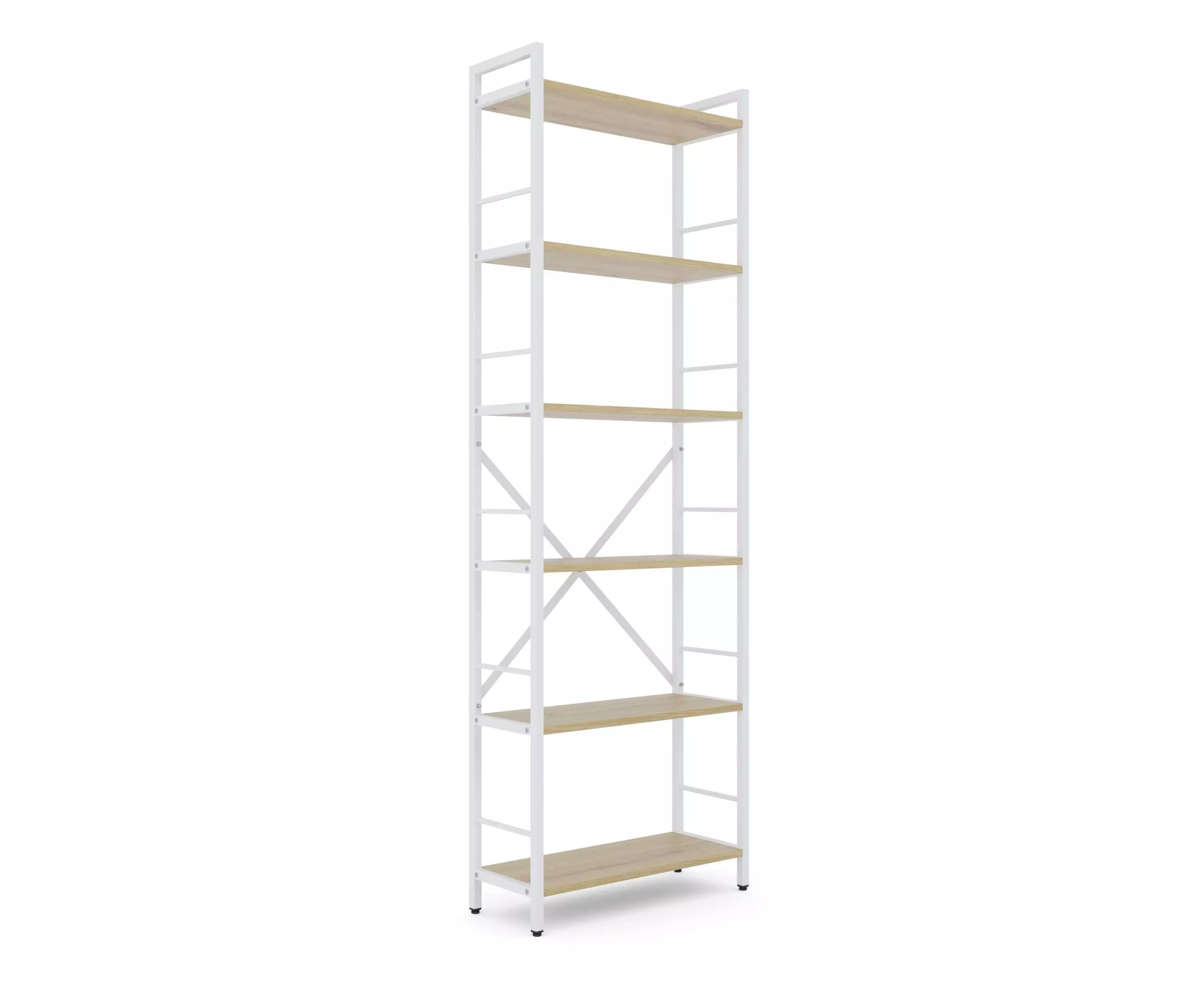 Стеллаж Nex Loft 1800x600x240 мм, 6 полок, ЛДСП, Белый / Дуб Артизан Стеллаж Nex Loft 1800x600x240 мм, 6 полок, ЛДСП, Белый / Дуб Артизан