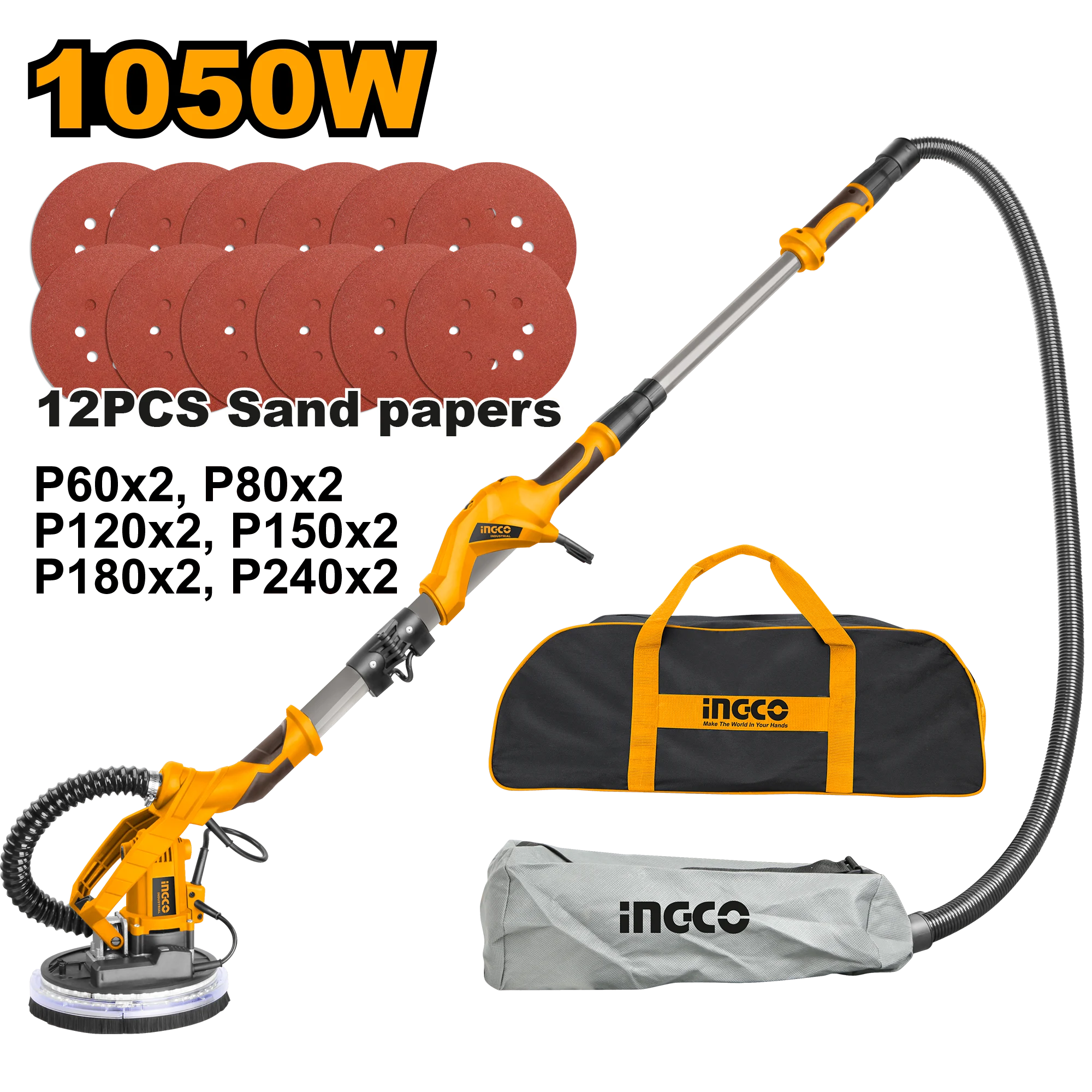 Mașină de șlefuit pereții 1050W INDUSTRIAL INGCO DWS10501