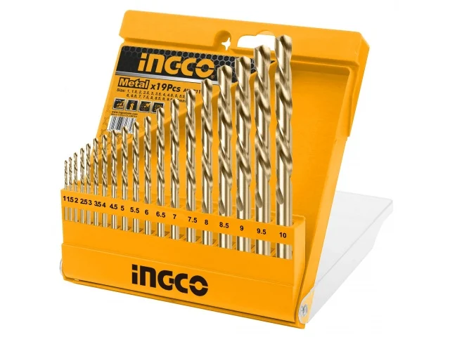 Set de burghiu pentru metal 1-10mm 19buc INGCO AKDB1195 Set de burghiu pentru metal 1-10mm 19buc INGCO AKDB1195
