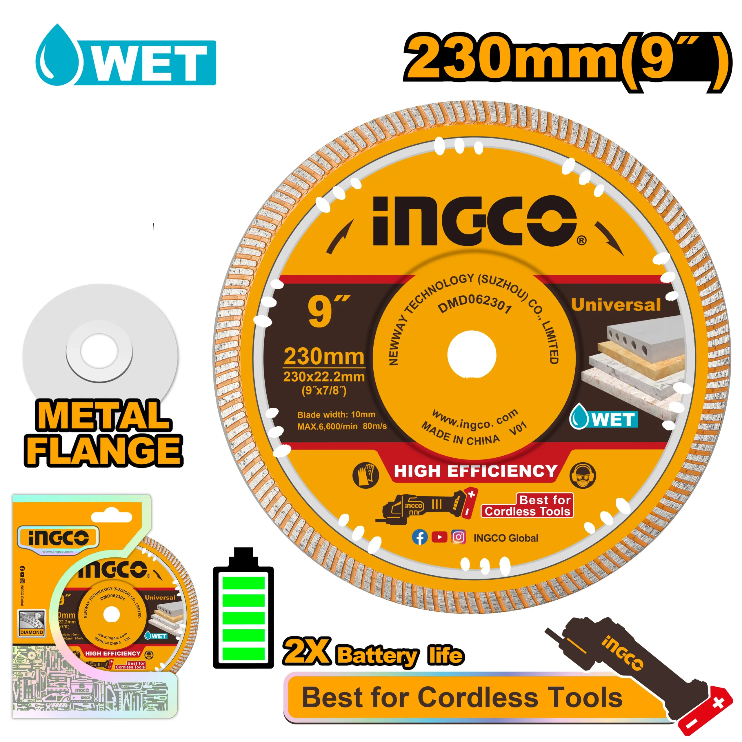 Disc diamant 230mm INGCO DMD062301